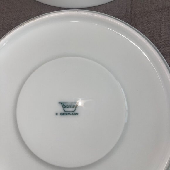 Thomas Germany Brushed Cobalt Saucers Set of 4 White Blue MCM - Picture 5 of 6